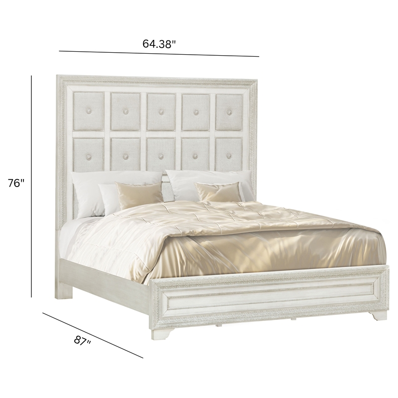 Pulaski Camila Queen Upholstered Bed in Creamy White