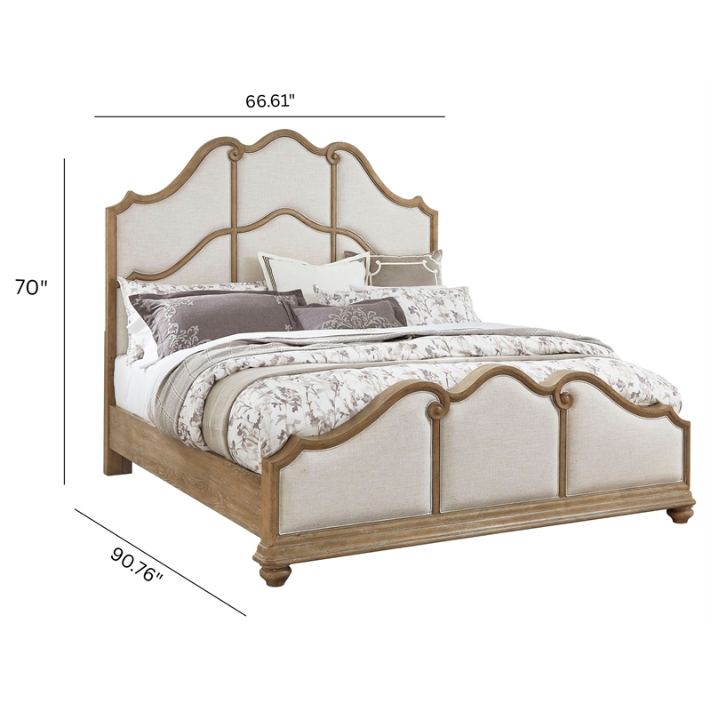 Pulaski Weston Hills Queen Upholstered Bed in Flax Seed