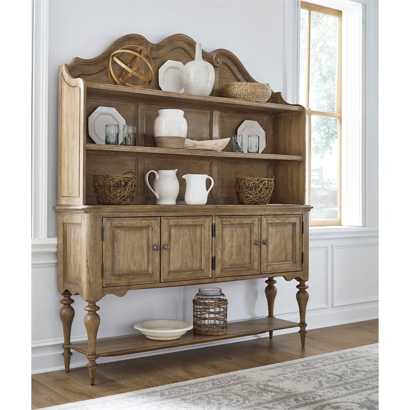 Pulaski Weston Hills Sideboard And Hutch in Flax Seed