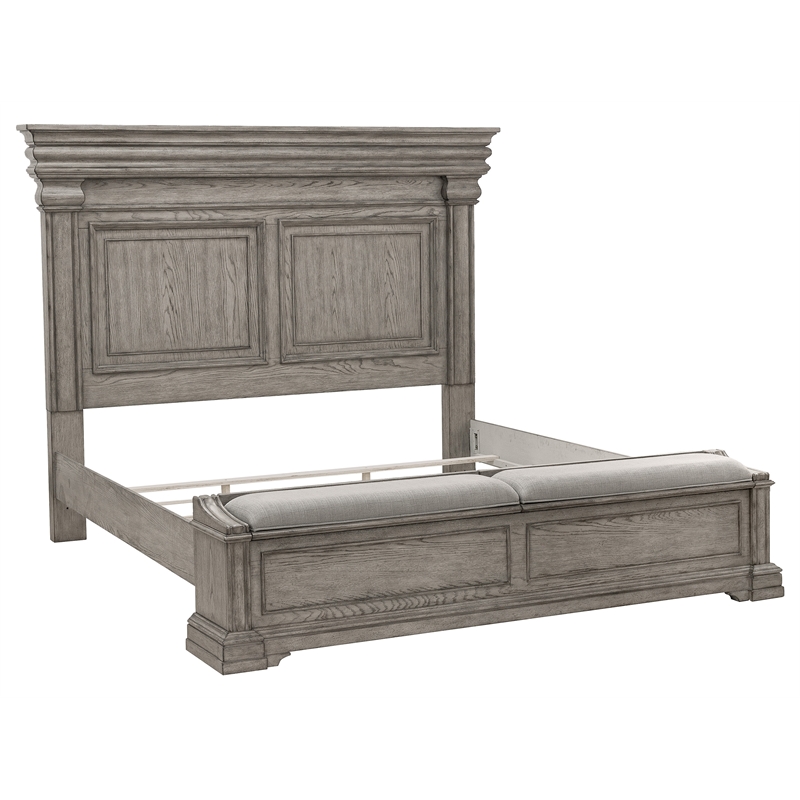 Pulaski Madison Ridge King Panel Bed W/ Blanket Chest Footboard in Taupe