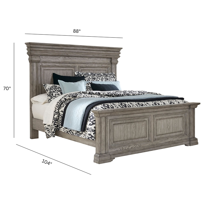 Pulaski Madison Ridge King Panel Bed W/ Blanket Chest Footboard in Taupe