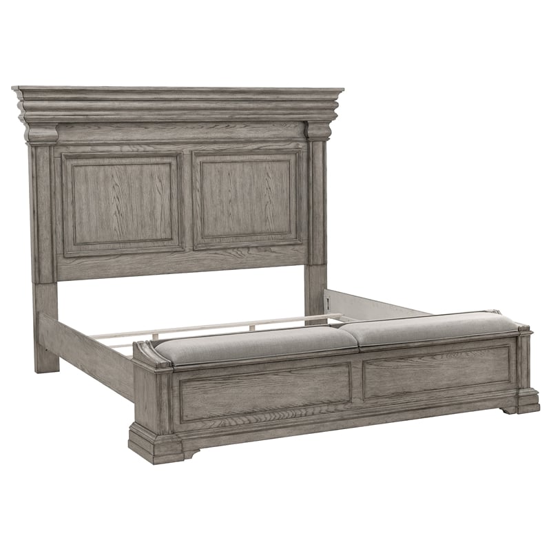 Pulaski Madison Ridge Cal King Panel Bed With Blanket Chest Footboard in Taupe