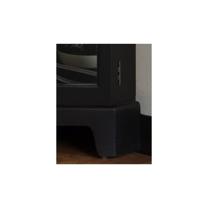 Hardwood 4 Shelf Corner Curio Cabinet in Oxford Black by Pulaski Furniture