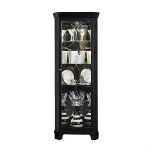 pulaski oxford black corner curio cabinet