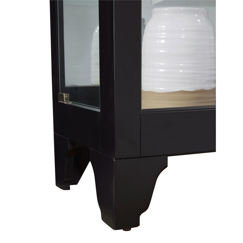 Hardwood Side-Entry 5 Shelf Curio Cabinet in Onyx Black by Pulaski Furniture
