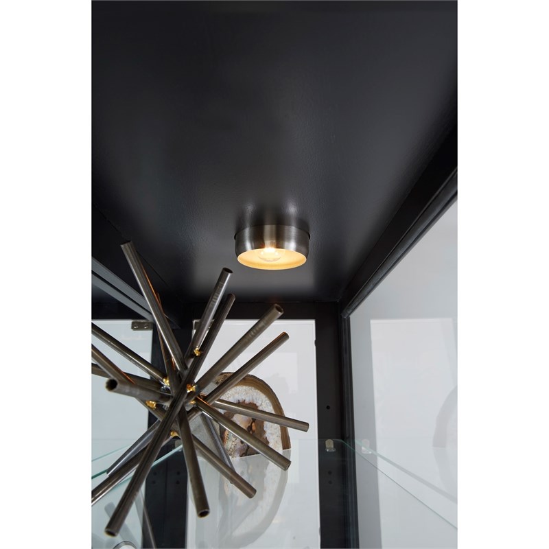 Hardwood Side-Entry 5 Shelf Curio Cabinet in Onyx Black by Pulaski Furniture