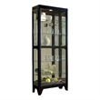 Hardwood Side-Entry 5 Shelf Curio Cabinet in Onyx Black by Pulaski Furniture