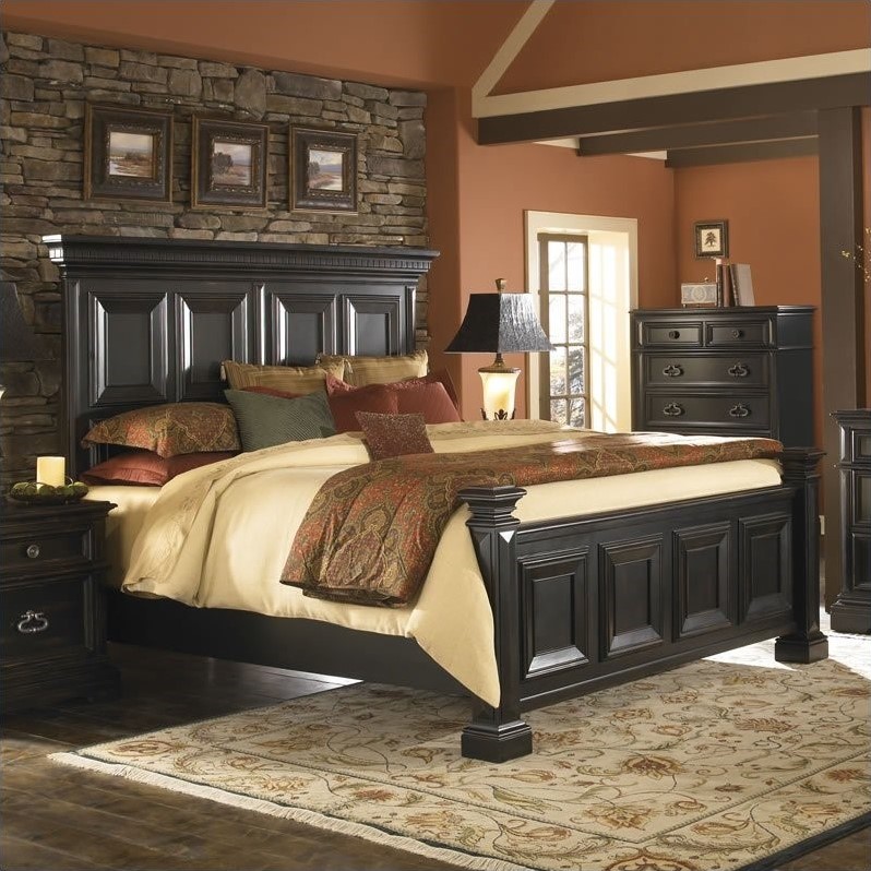 Pulaski Brookfield Panel Bed in Ebony Finish - 9931XX