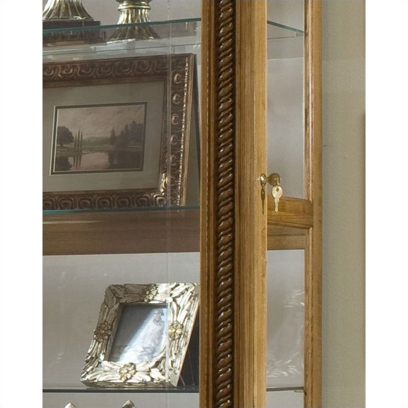Sliding Glass-Door Curio Cabinet in Brown Honey Finish by Pulaski Furniture