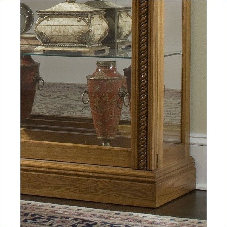 Sliding Glass-Door Curio Cabinet in Brown Honey Finish by Pulaski Furniture