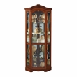 Hardwood Corner Curio Cabinet in Brown Cherry Finish by Pulaski Furniture