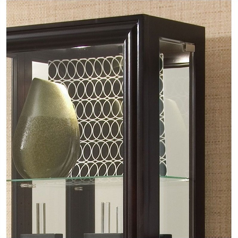 Slim Hardwood Side Entry Curio Cabinet in Cherry Brown by Pulaski Furniture