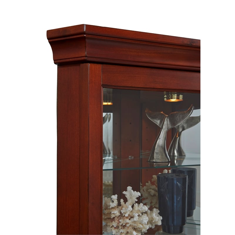 SolidWood Lighted Corner Curio in Victorian Brown by Pulaski