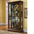 Poplar Wood Sliding-Door Curio in a Rich Brown Finish by Pulaski Furniture