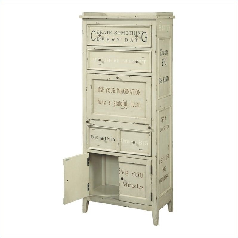 Pulaski Accents Coastal Multi-Functional Wood Cabinet in Cream | Cymax