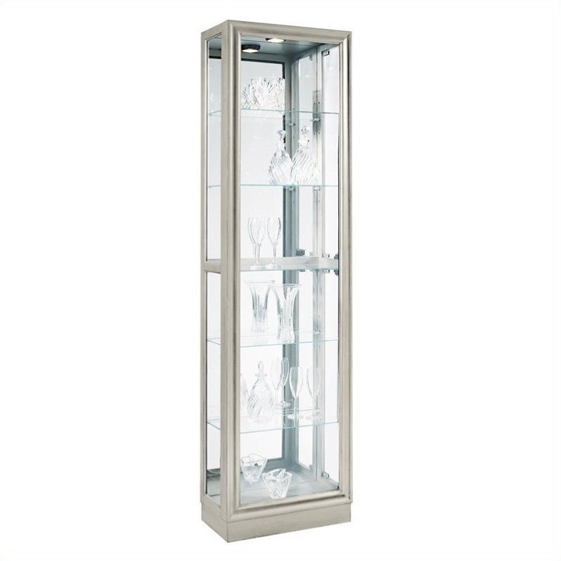 Pulaski Curio Modern Display Cabinet In Platinum 21455