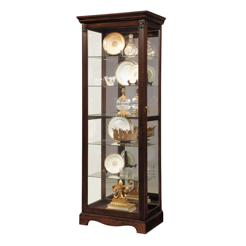 Wood Framed Curio Classic Display Cabinet in Warm Cherry by Pulaski Furniture