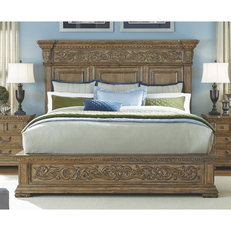 Pulaski Stratton Queen Panel Bed In Acacia 737170 171 172 Kit