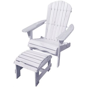w unlimited oceanic wooden patio adirondack chair and ottoman