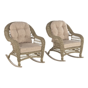 w unlimited home saturn wicker rattan garden patio rocking chair in light brown