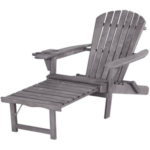 w unlimited oceanic wooden foldable patio adirondack chaise lounge