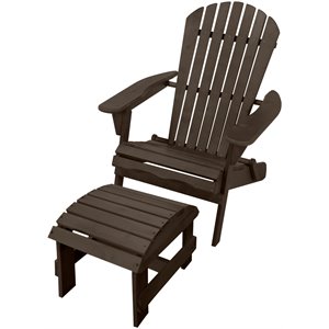 w unlimited oceanic wooden patio adirondack chair and ottoman