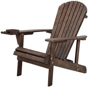 w unlimited earth wooden patio adirondack chair with cup and phone holder