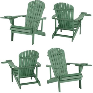 w unlimited earth patio adirondack chair with cup holder in sea green (set of 4)