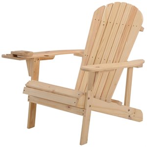 w unlimited earth wooden patio adirondack chair with cup holder in natural