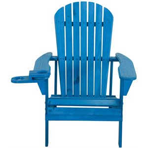 w unlimited earth wooden patio adirondack chair with cup holder in sky blue