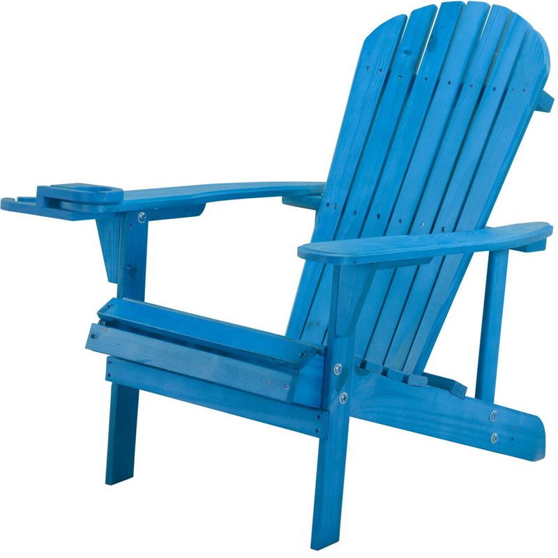 W Unlimited Earth Patio Adirondack Chair with Cup Holder in Sky Blue (Set of 2)