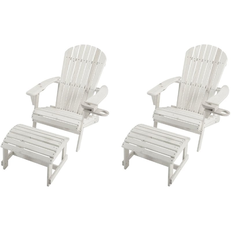 white adirondack chair set