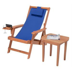 w unlimited romantic 2-piece wood and canvas adirondack furniture set in walnut