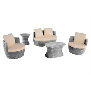 w unlimited romantic 5-piece outdoor resin and wicker conversation set in gray