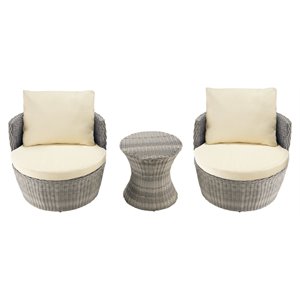 w unlimited romantic 3-piece outdoor resin and wicker bistro set in gray