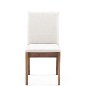 herval upholstered solid wood dining chair in light beige (set of 2)