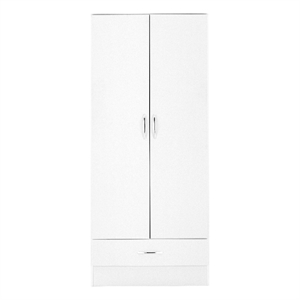 herval nevada engineered wood 2 door armoire in white