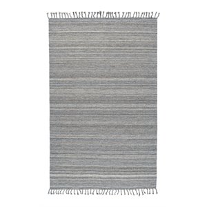 feizy brady 5' x 8' premium reversible dhurrie wool area rug in gray/blue