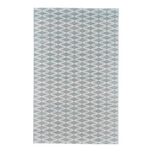 feizy burton 4' x 6' diamond flatweave coastal fabric area rug in aqua blue/gray