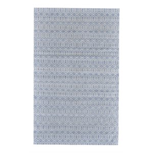 feizy burton 4' x 6' diamond flatweave coastal fabric area rug in blue/gray