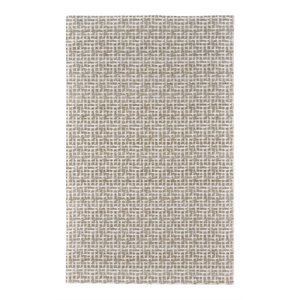 feizy burton 4' x 6' crosshatched flatweave fabric area rug in dune brown