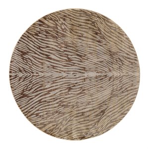 feizy cannes 8' x 8' lustrous zebra print fabric rug in brown/honey gold