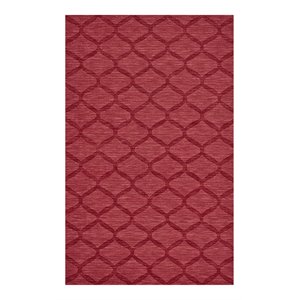 feizy soma 2' x 3' solid high/low transitional wool area rug in true red