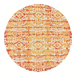 feizy lorrain 10' x 10' tufted ikat wool rug in sun orange/sunset gold