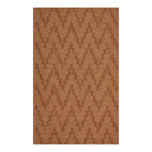 feizy soma 5' x 8' solid high/low design wool area rug in rust orange