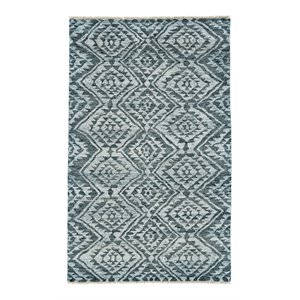 feizy nizhoni 2' x 3' southwestern wool area rug in gray/light blue