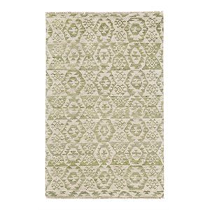 feizy nizhoni 2' x 3' southwestern wool area rug in olive green/ivory