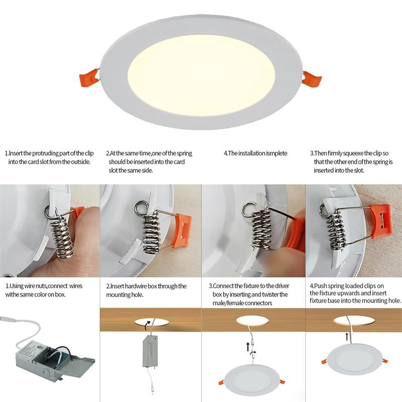 6-in White Integrated LED Recessed Downlight 4 pack