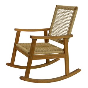 patio flare eurochord traditional outdoor wood rocking chair in natural