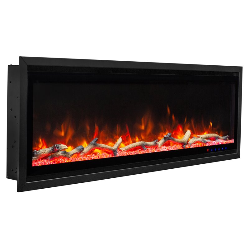 Paramount Kennedy II 42 Modern Metal Wallmount Electric Fireplace in Black